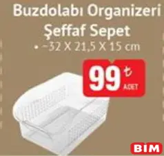 BUZDOLABI ORGANİZERİ ŞEFFAF SEPET